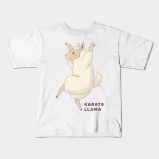 Cute Karate Llama Drawing Kids T-Shirt